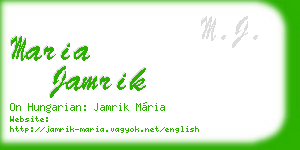 maria jamrik business card