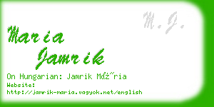 maria jamrik business card